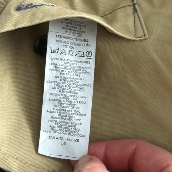 Emidio Tucci Men’s  100% Cotton Classic TRENCH
COAT, Size 56 (46/XL?) - Picture 8 of 8